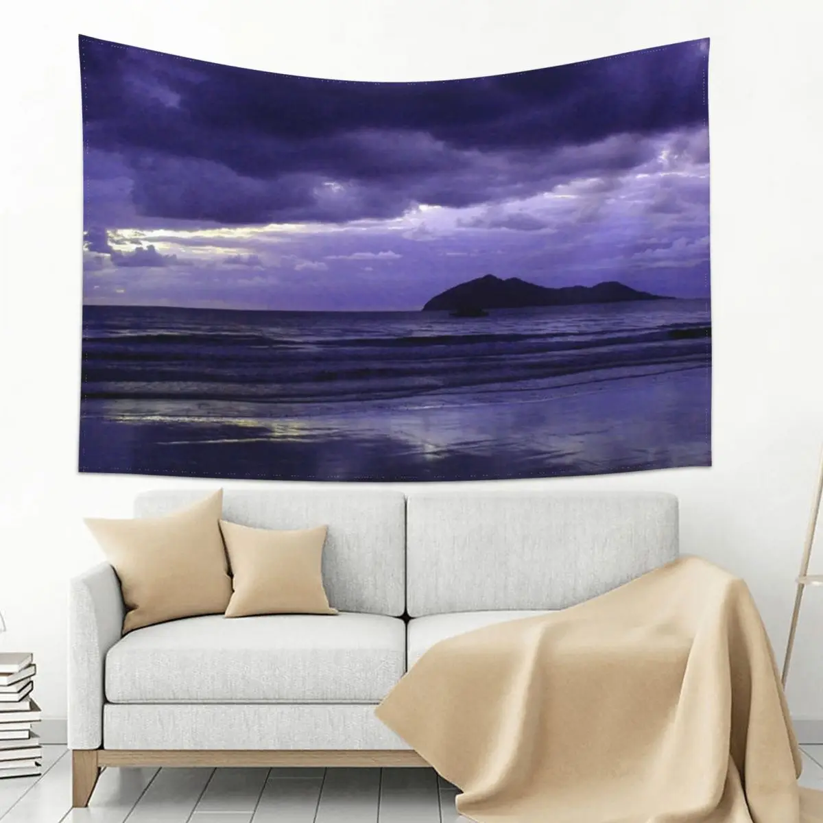 

Mission Beach Sunrise in Purple Tapestry