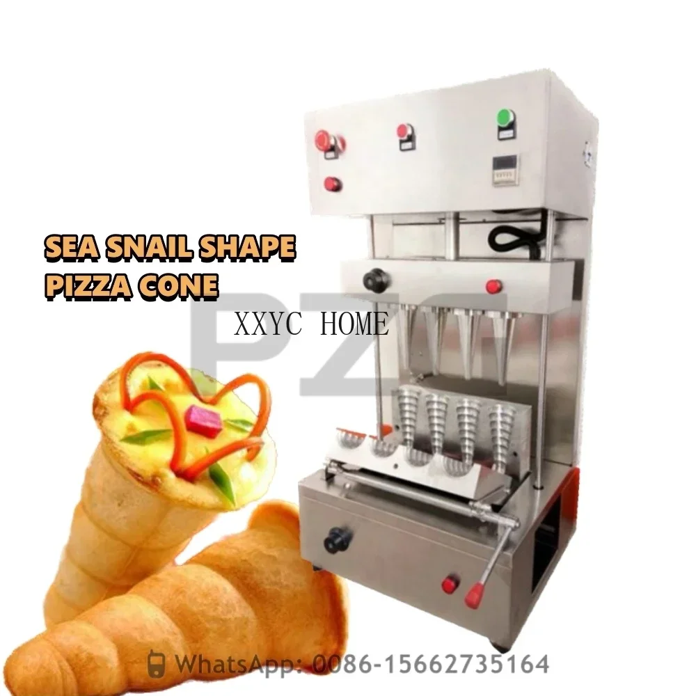 

4 Cones Spiral Pizza Cone Molding Moulding Machine Cheap Pizza Cone Making Forming Maker Rotary Pizza Cone Oven Warmer Showcase