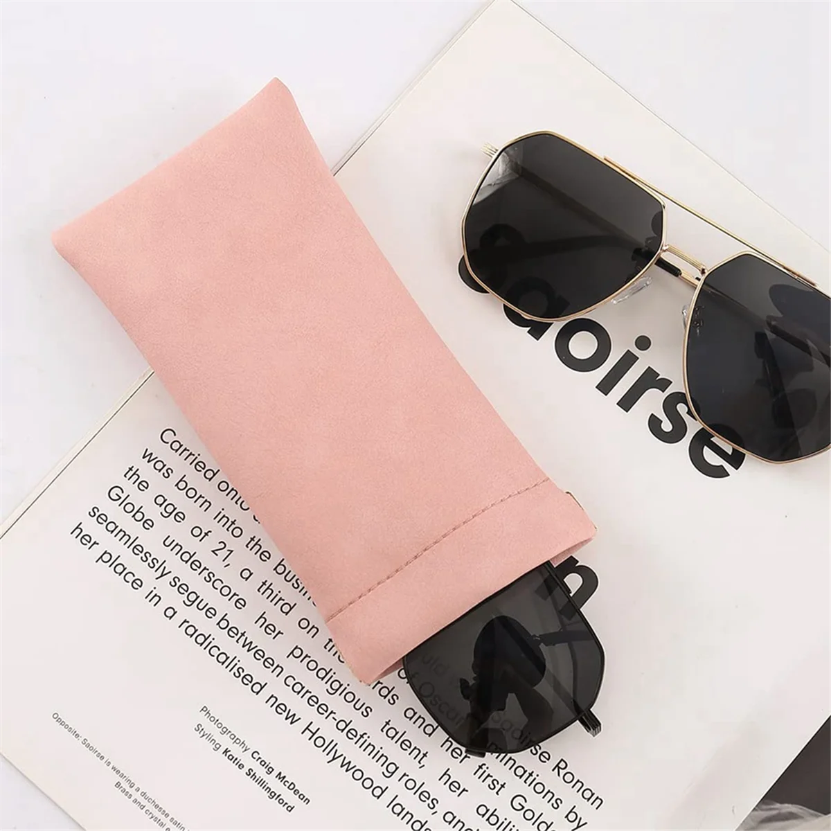 Estuche portátil para gafas de sol, estuche suave de PU para mujeres y hombres, paquete de 4