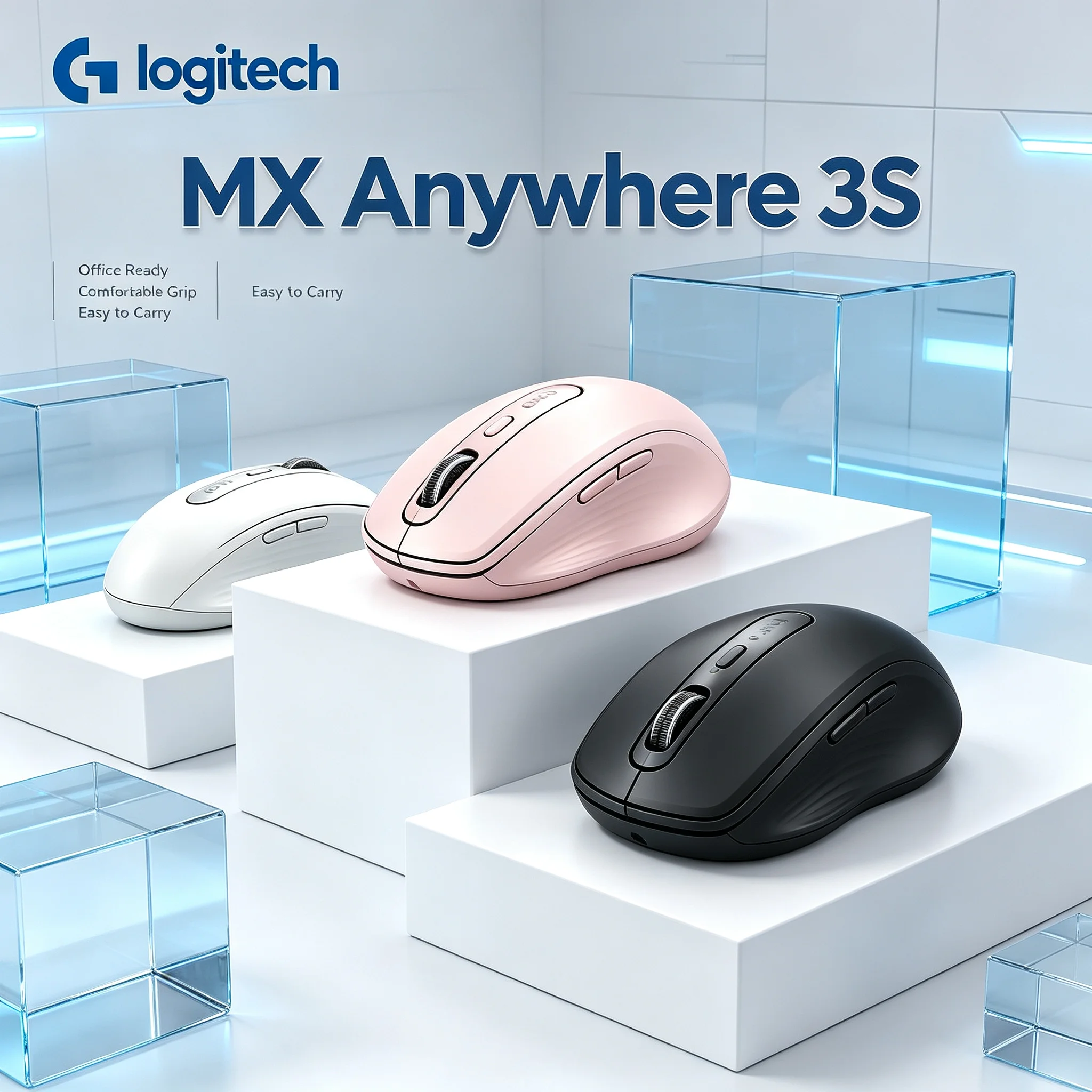 Logitech MX Anywhere 3S Rechargeable Multi-device Mouse Lightweight Travel Office Mice
