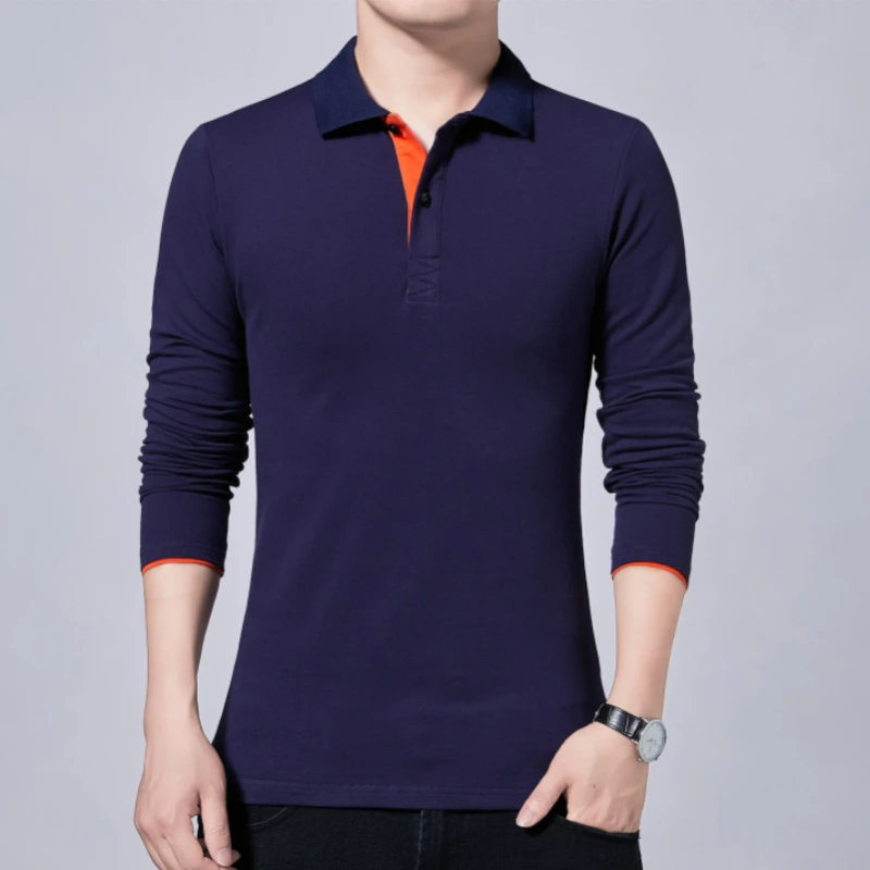 2022 Long Sleeve Mens T Shirts 2022 Spring Autumn New Korean Casual Slim Cotton POLO T Shirt for Men Clothing Large Size 5XL