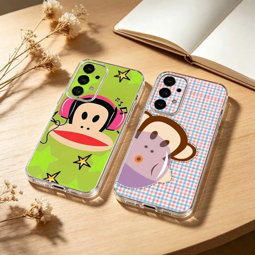 Cute Fun American Brand P-Paul Frank phone Case For Samsung S25,24,21,22,23,30,Ultra,20,Plus,Fe,Lite,Note Transparent Cover