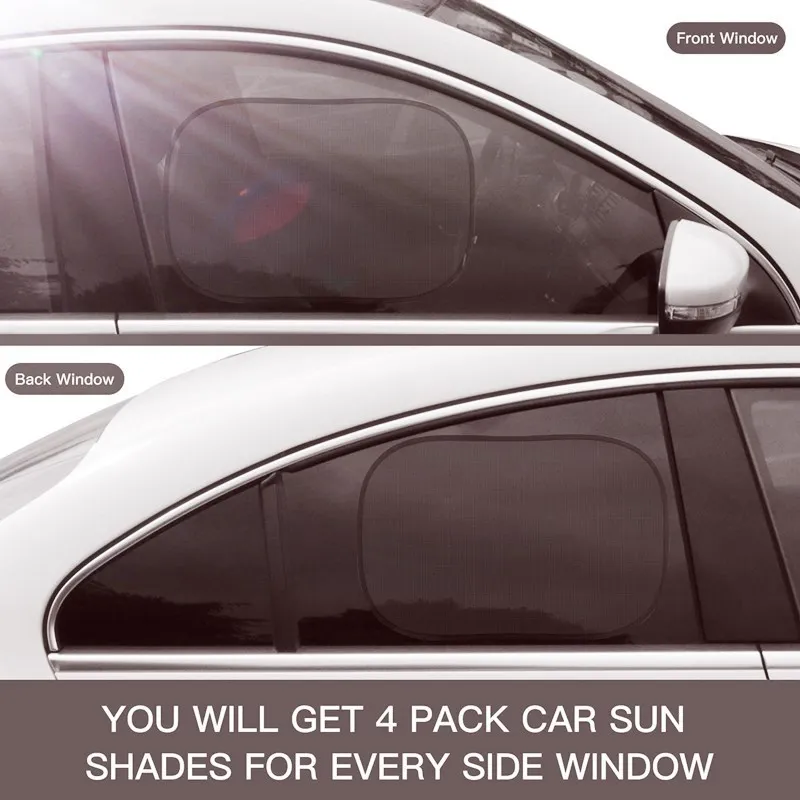2 Stück Faltbarer Auto-Sonnenschutz UV-Schutz Auto-Vorhang Baby-Autofenster-Sonnenschutz Seitenfenster-Netz Sonnenblende Sommer-Schutzfolie – Detail 6
