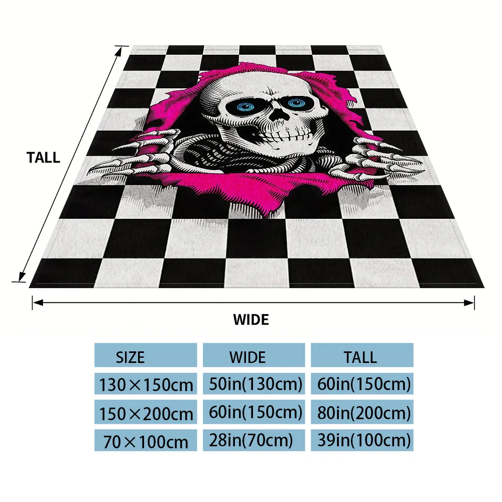 Punk Skull Nap Blanket,Flannel Blanket,Suitable For Sofas,Beds,Cars,Rooms,Offices,Camping,Exquisite Gift Blankets