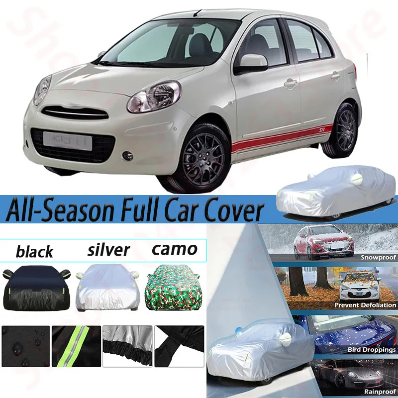 

Waterproof Car Covers Outdoor Anti-UV Sun Shade Rain Snow Dust Protective Auto Cover For Nissan Micra March