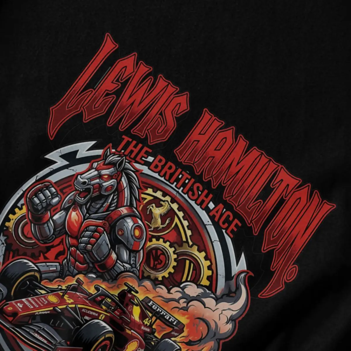 Men Lewis Hamilton Champion Fans Support T Shirt Vintage Cotton Crewneck T Shirt Homme - view 4