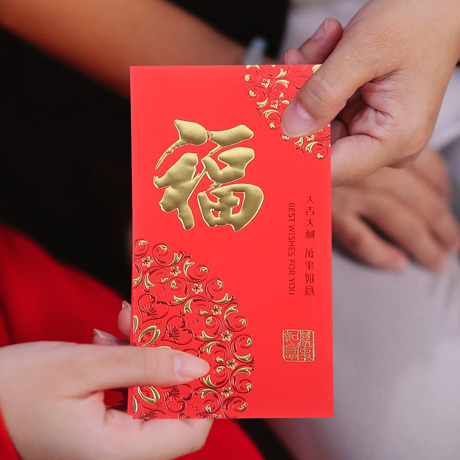 

6 шт., красные конверты по знаку зодиака, 2024, китайский Новый год, персонаж Фу, карманы для денег, праздничные подарочные пакеты для семьи, детей старшего возраста