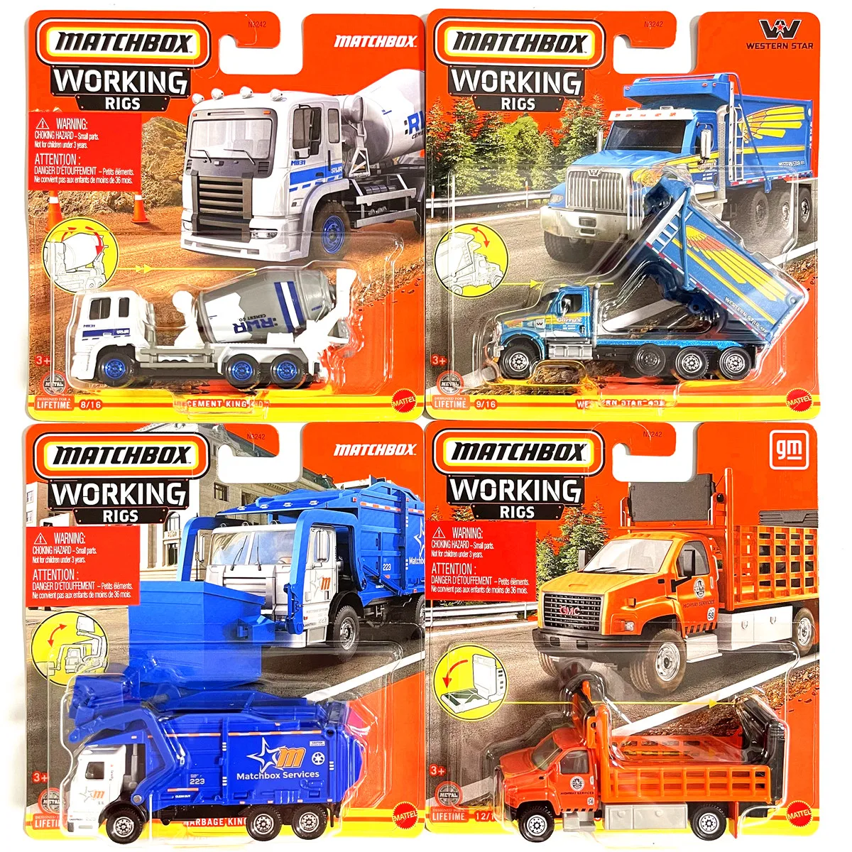 2024 N3242X MATCHBOX 1:64 CEMENT king western star garbage king xl GMC attuntaeor truck car model toys gifts