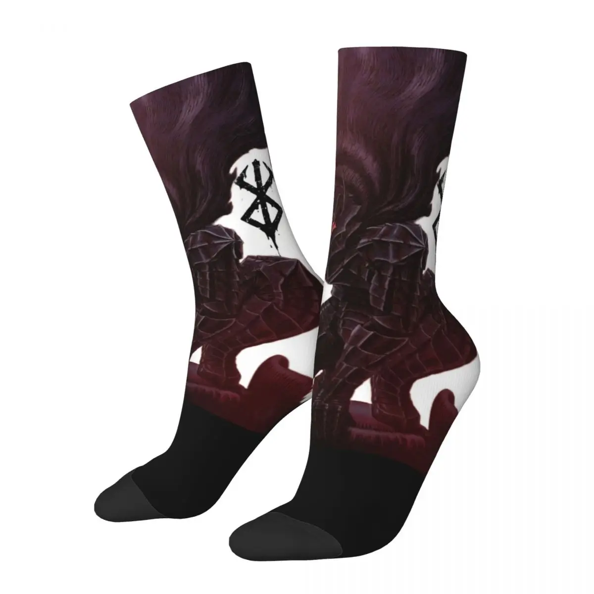 Japan Anime Berserk Guts Theme Design Crew Socks Merchandise for Unisex Cozy Crew Socks