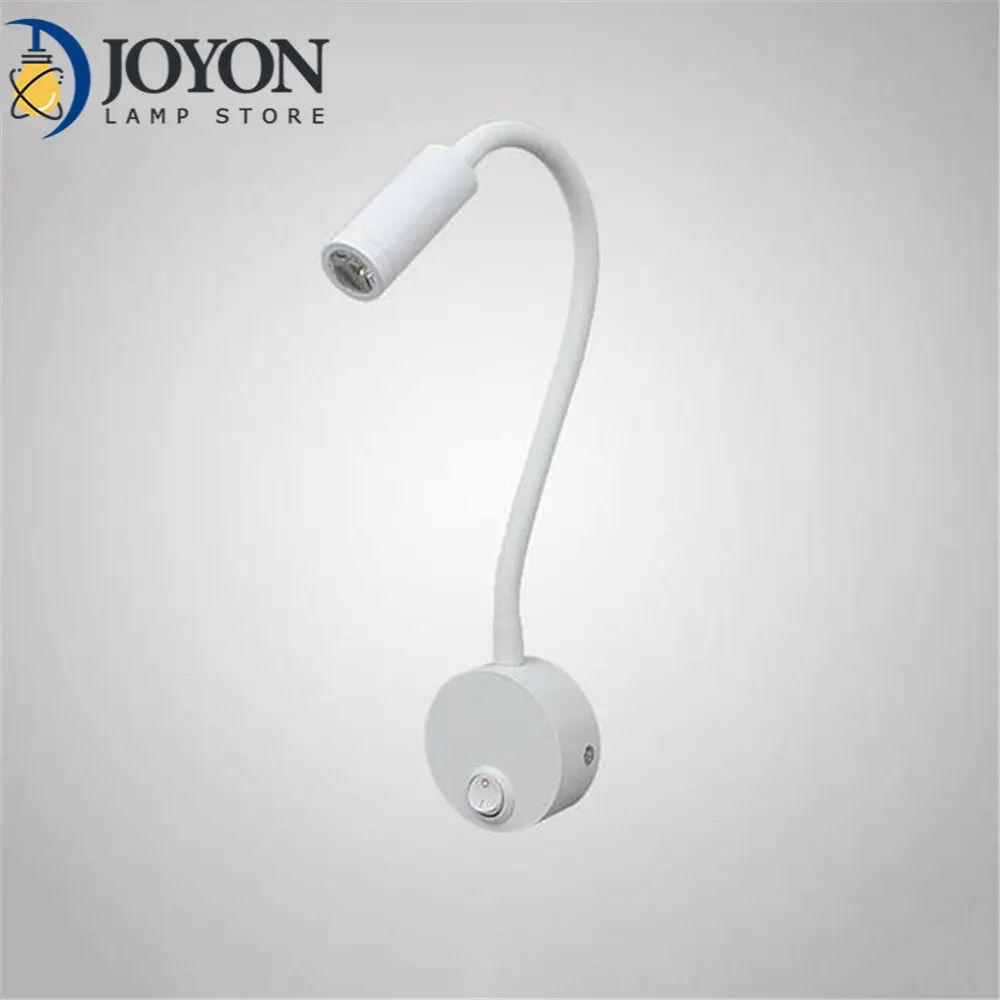 

LED Reading Lamp USB Light Wall Light Mounted Bedroom Flexible USB Port Home Hotel Loft Bedside Night Book Light Modern White