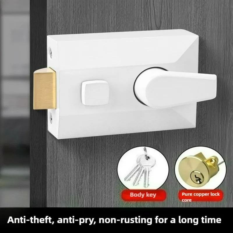 Thickened Anti-theft Exterior Door Lock, Household Entry Wooden Door, Iron Door, Outdoor Large Door, Single Tongue Lock