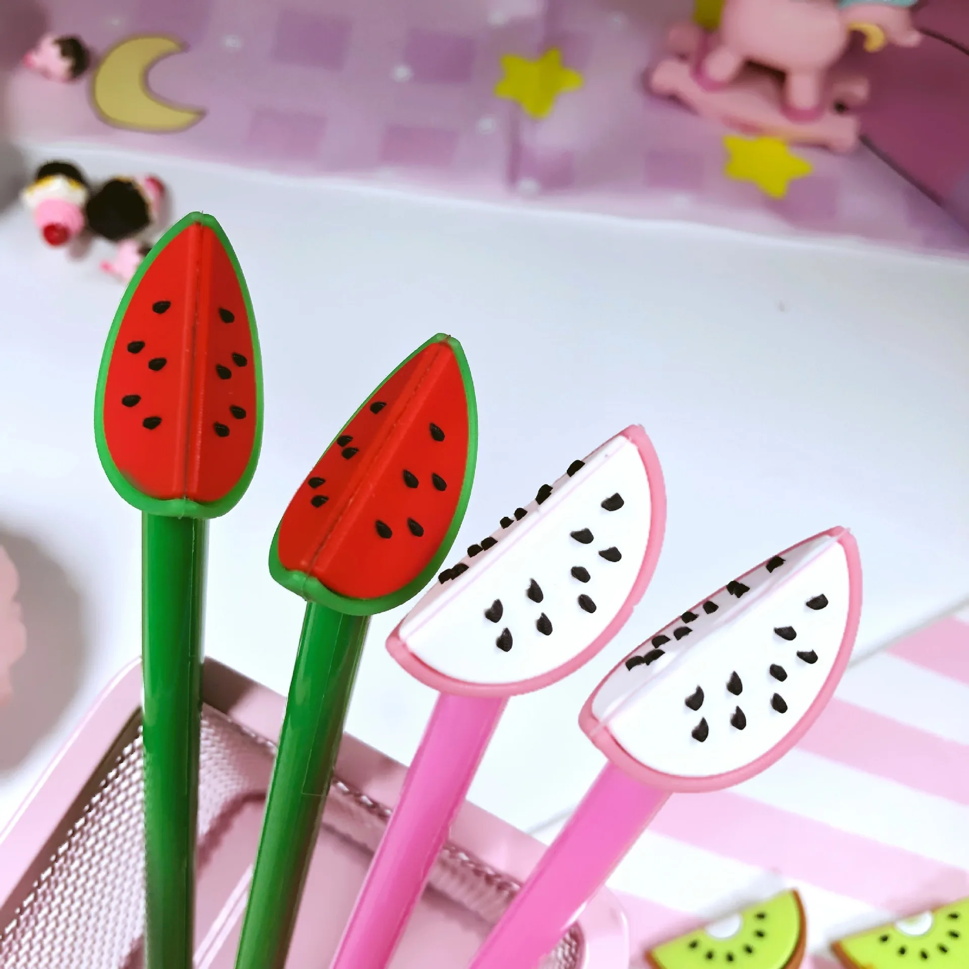 

24 PCs Creative Fresh Watermelon Pen Cute Fruit Pens Black Writing Pen Office Supplies Student Cute Stationary School Supplies