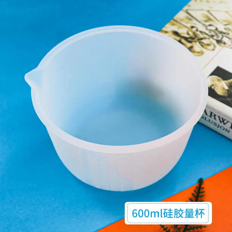 600ml Silicone Measuring Tool Clear Epoxy Split Cup For DIY UV Resin Mold Pouring Jug Container Hobby Crafts