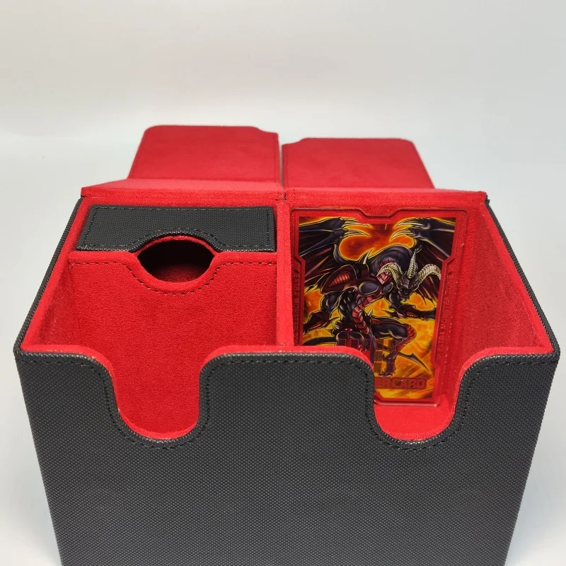 Yu-Gi-Oh Card Case Red Dragon Archfiend Tcg Diy Leather Ultra-Large Capacity Action Toy Figure Anime Game Collection Storage Box