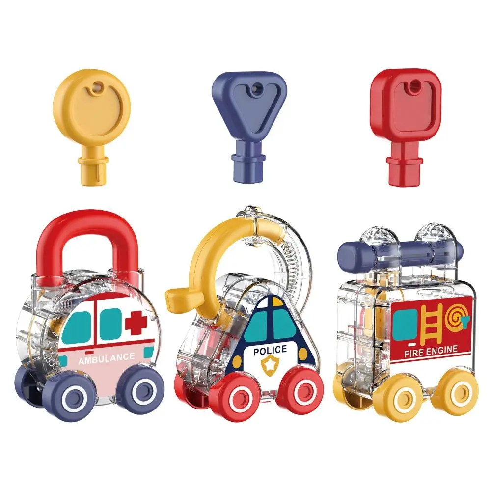 Lock with Keys Car Unlocking Game Montessori Sensory Keys Matching Toy Colorful Number Matching Learning Locks Toy Children