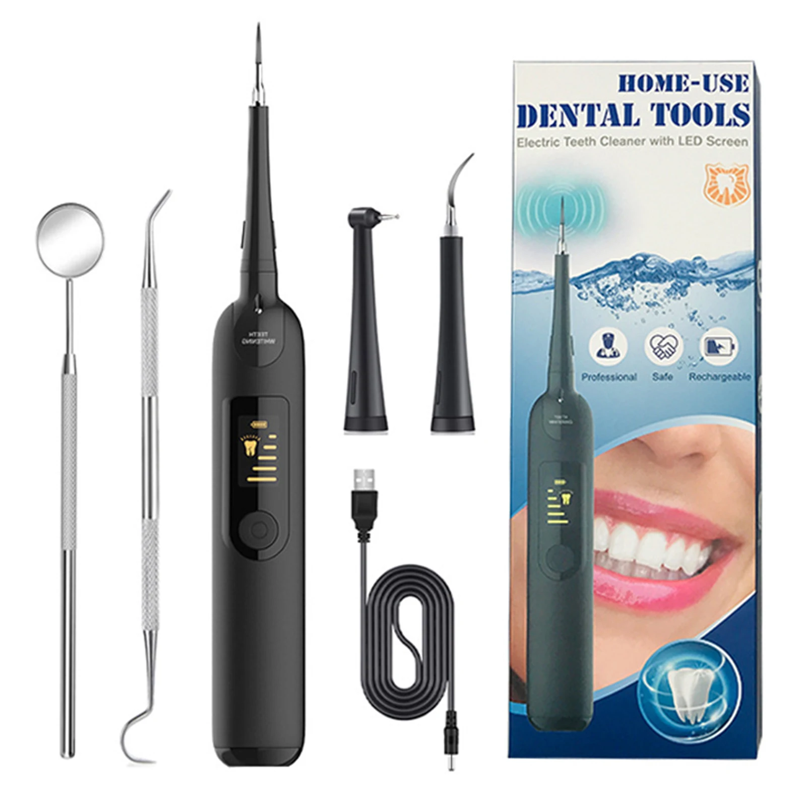 Ultrasonic Dental Tartar Remover Electric Dental Calculus Stone Remover 5 Models LED Screen Display Tooth Cleanser Teeth Care