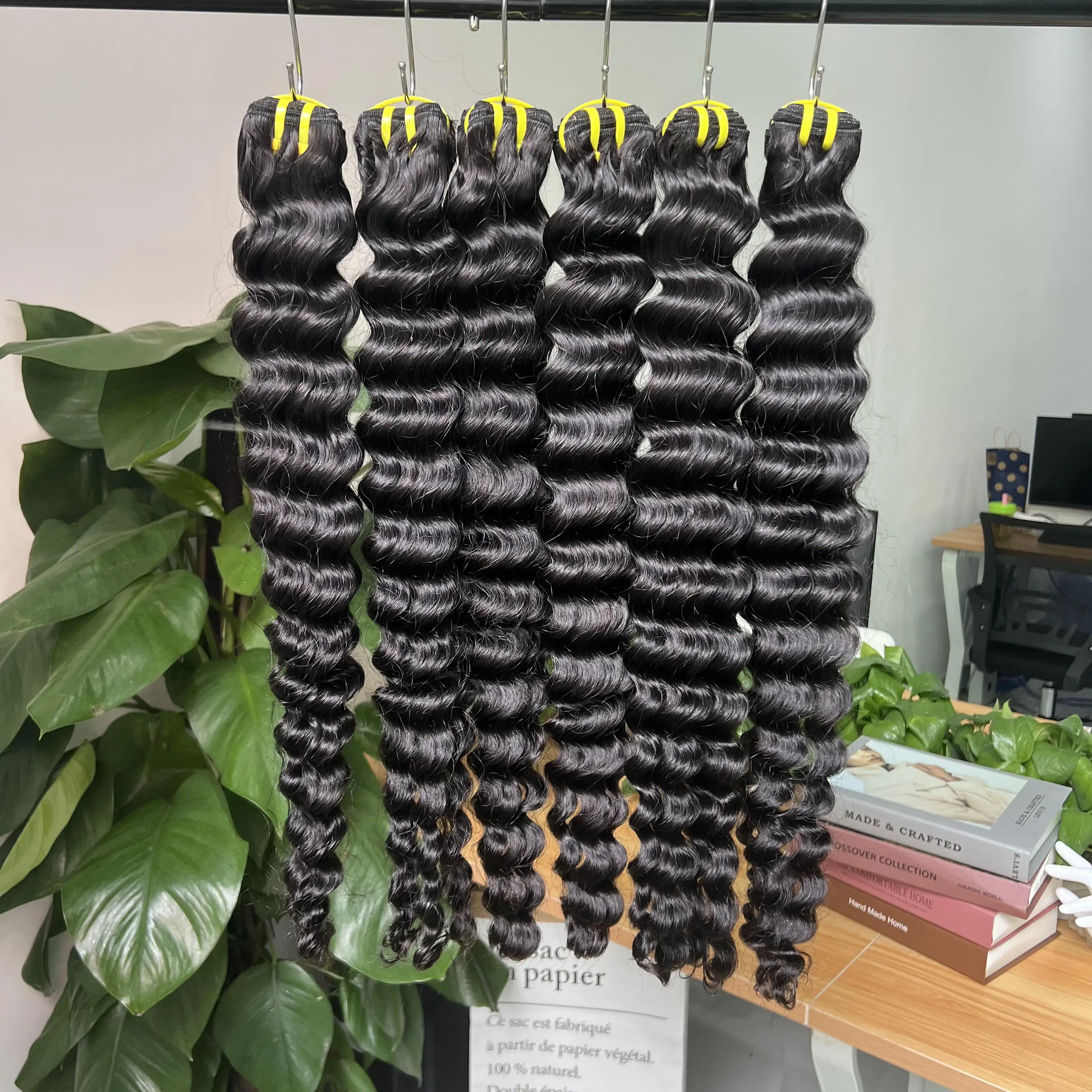 Swanee Deep Wave Echthaar Bündel lockiges Haar brasilia nisches Weben 28 30 Zoll natürliches Echthaar Remy lose Deep Wave Haar bündel