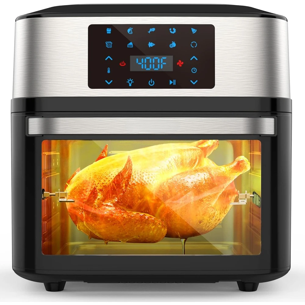 Air Fryer Oven with Visible Cooking Window, Large Air Fryer Toaster Oven Combo with Recipes, 10-in-1 20 QT Airfryer Oven