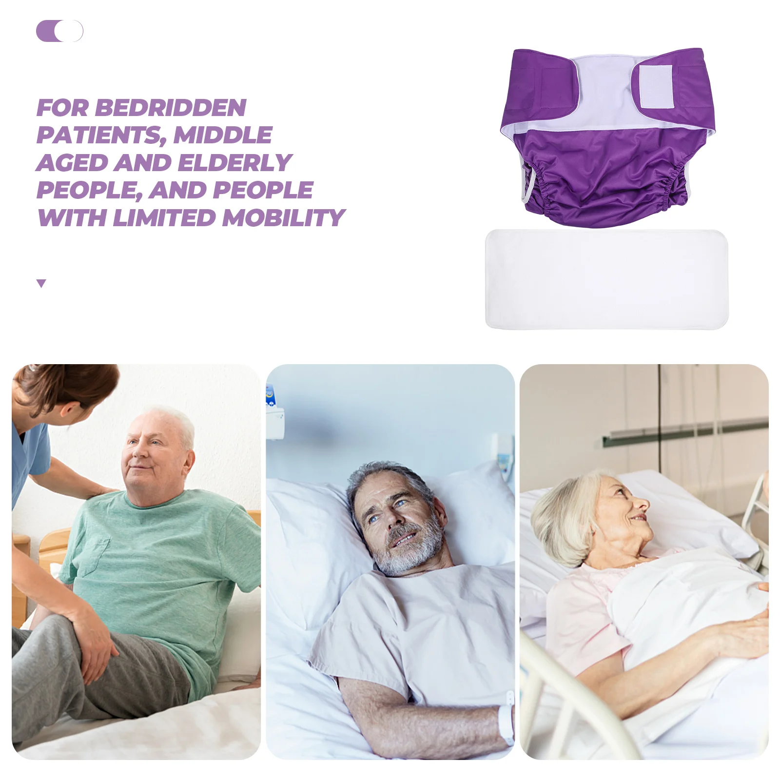 

1 комплект, герметичные подгузники для взрослых, регулируемый размер, липкие многоразовые писсуары, дышащие подгузники для пожилых людей для домашнего использования в больнице