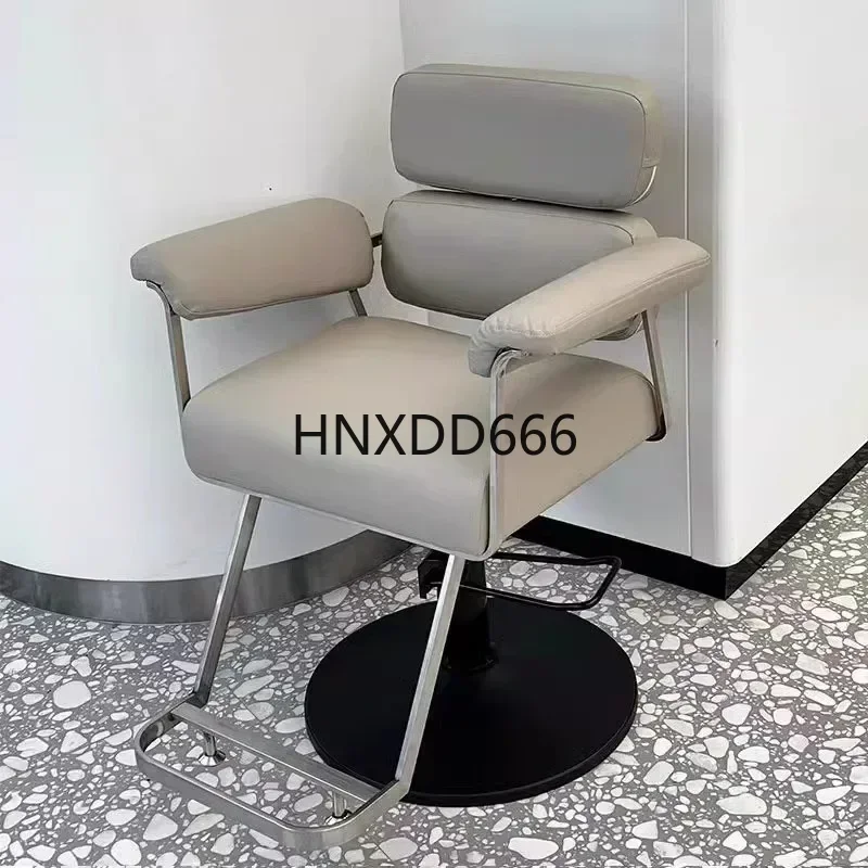كرسي صالون مريح من الفولاذ المقاوم للصدأ موديلات جديدة بسيط على الطراز الأمريكي كرسي حلاق مريح لصالون التجميل أثاث منزلي سيلا حديث #5
