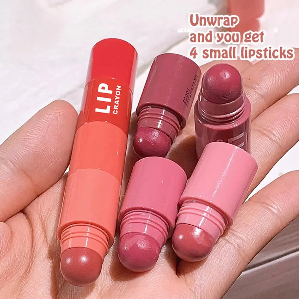 ชุดลิปสติกเนื้อแมตต์แบบ4อิน1สีนู้ดเซ้นต์กำมะหยี่สีปากแดงติดทนนานไม่ซีดจางดินสอสีลิปไลเนอร์เมคอัพเครื่องสำอางลิปเซ็ท