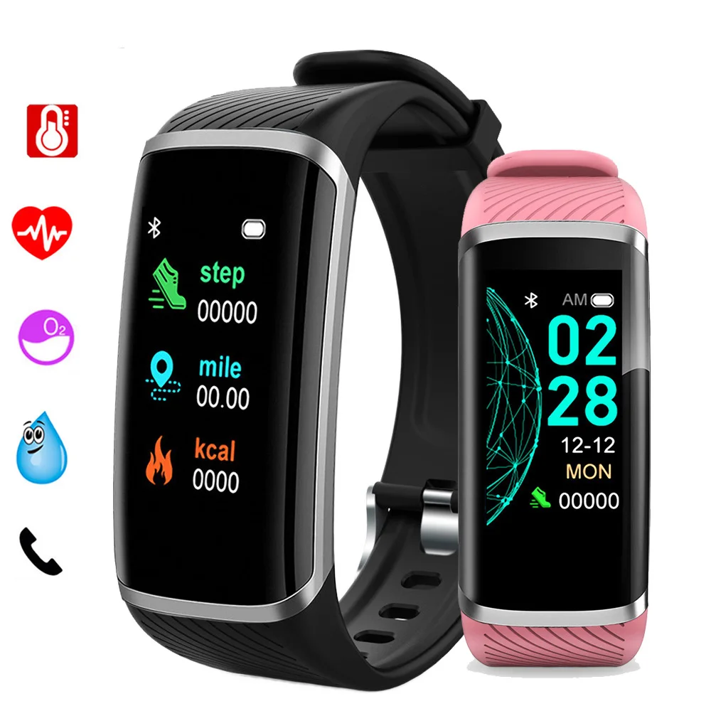 Smart Fitness Bracelet Heart Rate Blood Pressure Fitness Tracker  ForAndroid IOS Customize Wallpaper Smart Band Watch Men Women