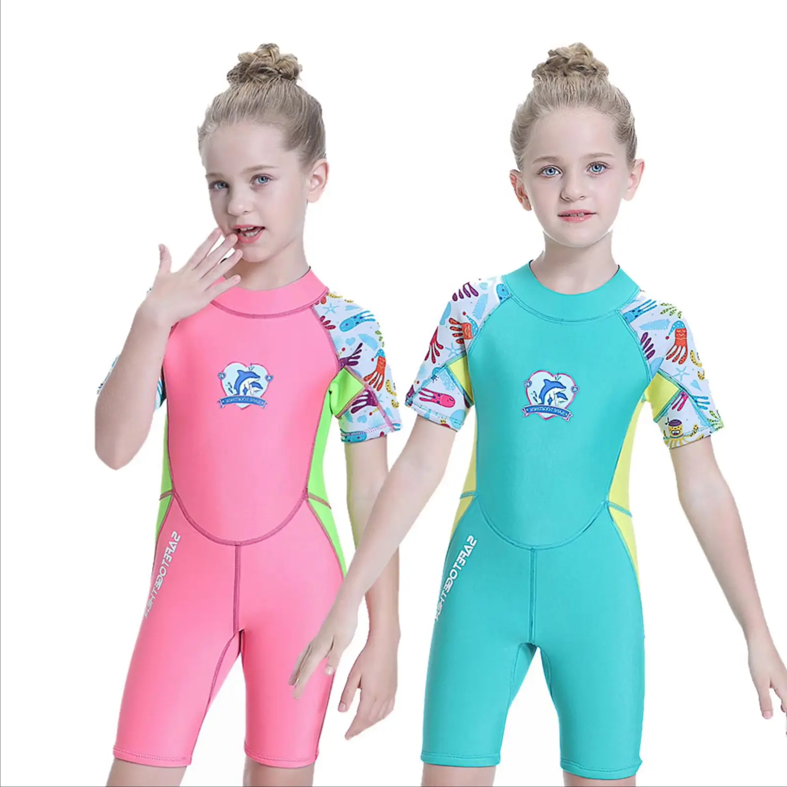 Girls Wetsuit,Boys Diving Suits,Thick Warm 2.5mm Neoprene,Anti-UV Children's Thermal Surfing Suits,Swimming Scuba Jellyfish Wear