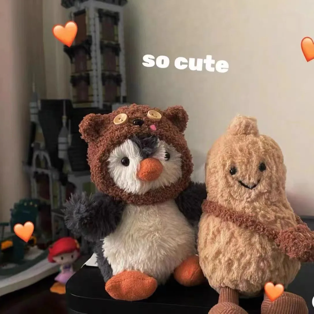 

Плюшевая игрушка-пингвин Jellycat Peanut из Великобритании: милый пингвин в скорлупе арахиса, забавная маленькая успокаивающая мягкая игрушка-кукла для детей, подарок на день рождения