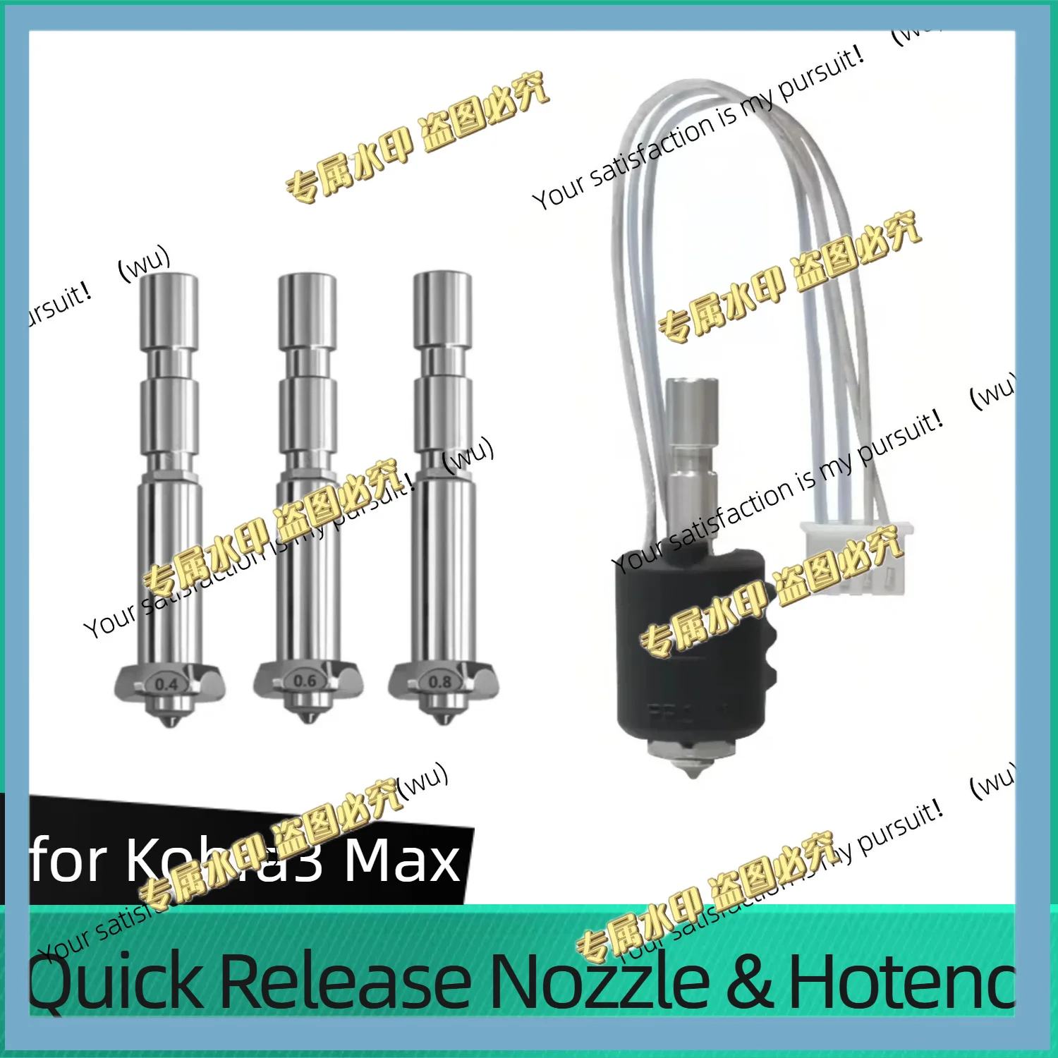 For Kobra3 Max Nozzle Replacement Quick Release 0.4mm Nozzle for Anycubic Kobra 3 Max Hotend Nozzle 3D Printer Parts