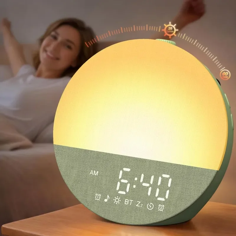 for Sunrise Alarm Clock Simulates Sunrise Process Dark Morning Bedroom Dual Alarm Clock White Noise Generator