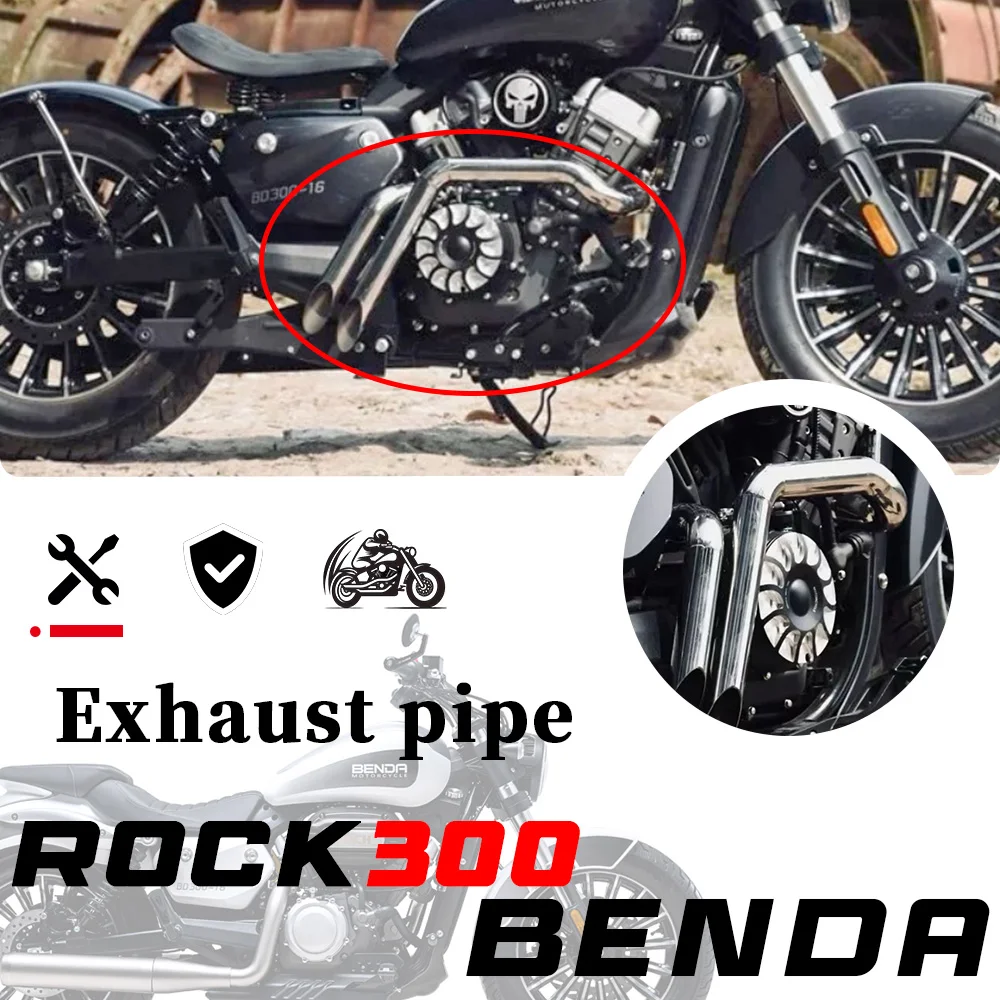 FOR BENDA ROCK300 Right Dual Out Low Swept Exhaust Full Pipe VH Style Deep Bass Direct Installation