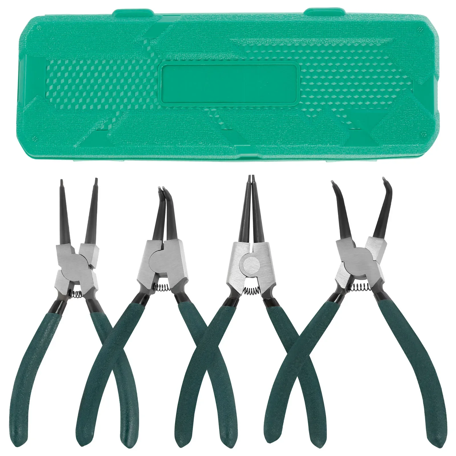 

4Pcs Snap Ring Pliers Set 7inch High Carbon Steel Circlip Pliers with Storage Case Heavy Duty Labor Saving Snap Ring Pliers Set