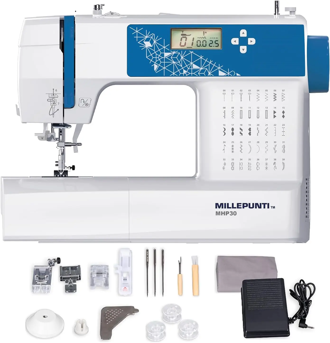 

Computerized Sewing Machine Big LCD Display Forty Built In Stitches Accessory Kit Automatic Needle Threader For Beginners Senior