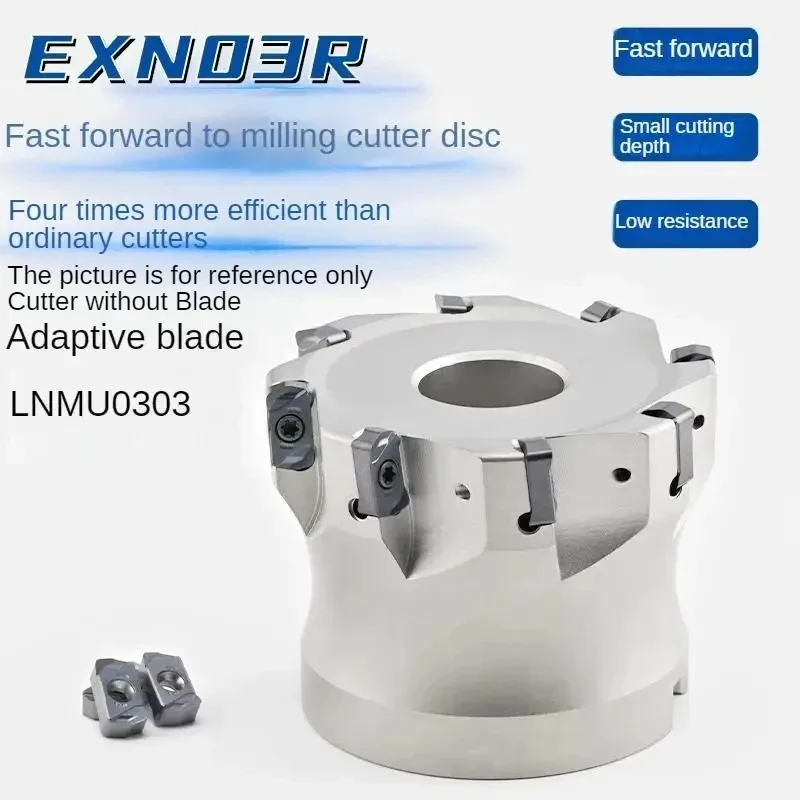 EXN03R fast feed milling cutter disc large cutting depth installation LNMU0303ZER milling cutter blade double-sided use