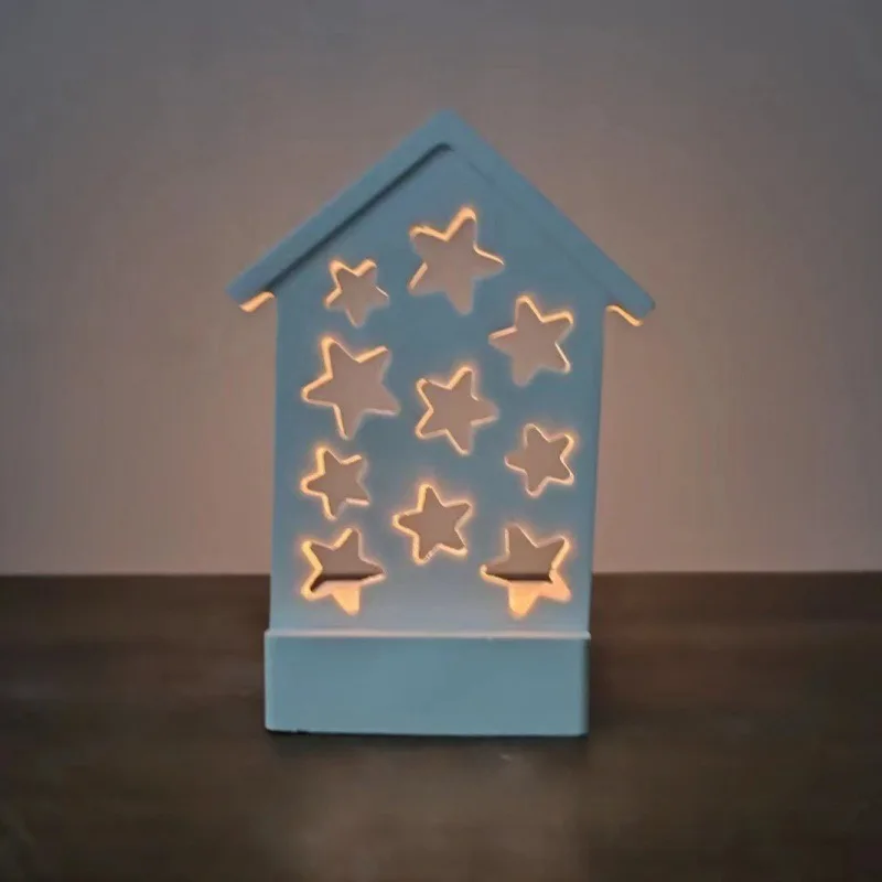 Porous Star House Decoration Ornaments Candlestick Gypsum Mold Diy Silicone Mold New