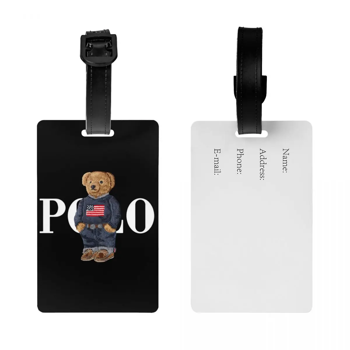 Custom Luxury Bear Luggage Tag Suitcase Baggage Privacy Cover ID Label