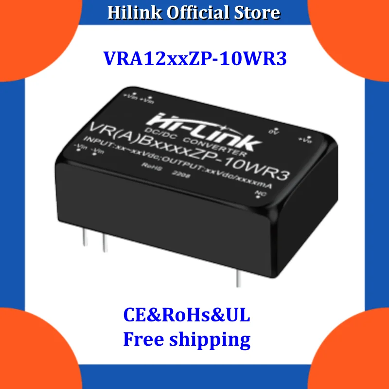 

5pcs Hi-Link VRA1203ZP-10WR3 VRA1205ZP-10WR3 VRA1212ZP-10WR3 10W Isolated DC-DC Power Module Smart Electric Components