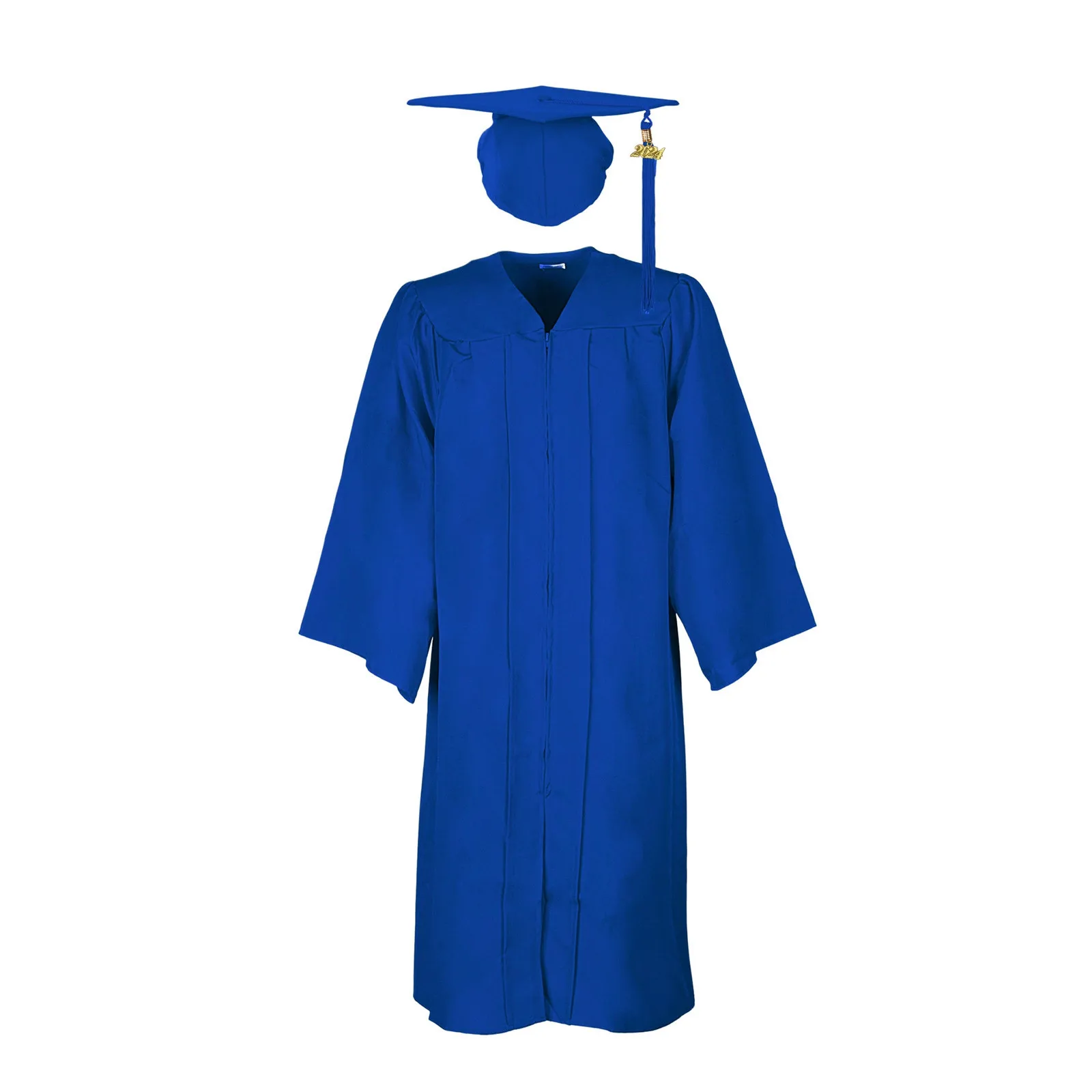 2024 Graduation Gown + Cap Adult University Academic Graduation Gown Robe Mortarboard Cap Uniforme Bacharel De Graduação