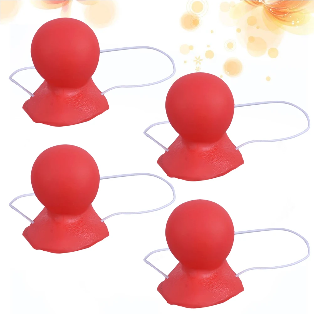 4 Stuks Toeterende Clown Neus Rode Rubberen Stijl Dress Up Accessoire voor Carnaval Halloween Party Stage Performance Fun Gag Gift