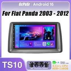 For Fiat Panda 2003 - 2012 Car Radio Carplay GPS Navigation Multimedia Player Stereo Android Auto Screen Video 4G WiFi No 2din