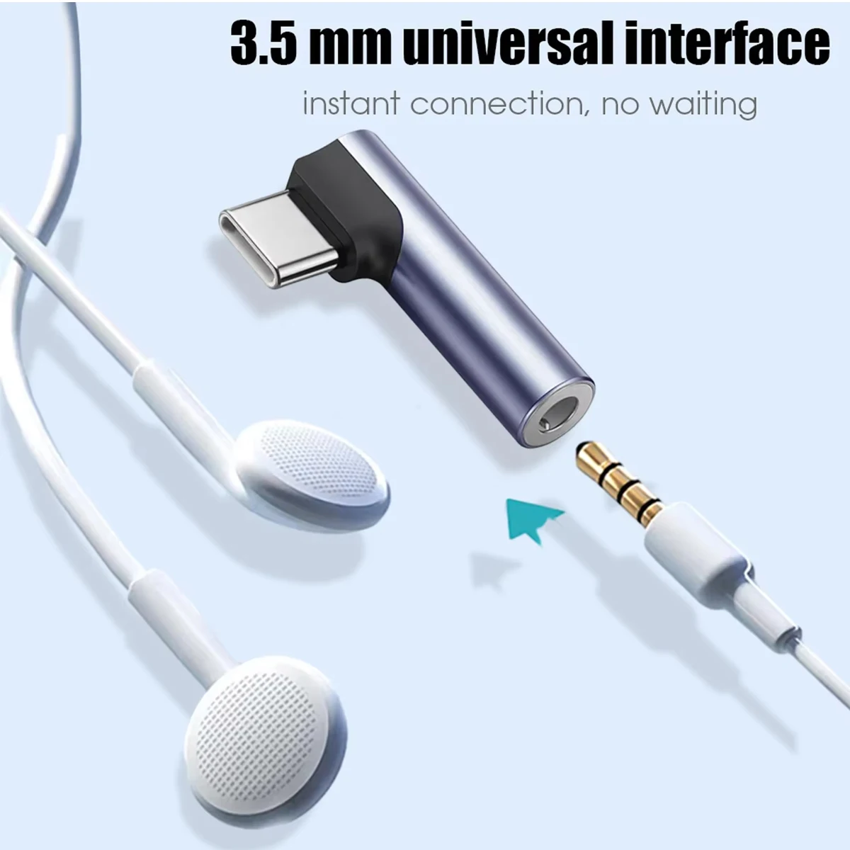 Convertitore jack Aux adattatore audio ad angolo retto da USB-C a 3,5 mm per iPhone 16/15 Samsung S25 S24 S23 Convertitore per cuffie con porta femmina