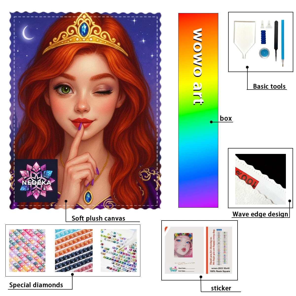 

【NEDEKA_ Diamond Art】Naughty princess AB Rhinestone FD Rhinestone Perfect Resin Diamond