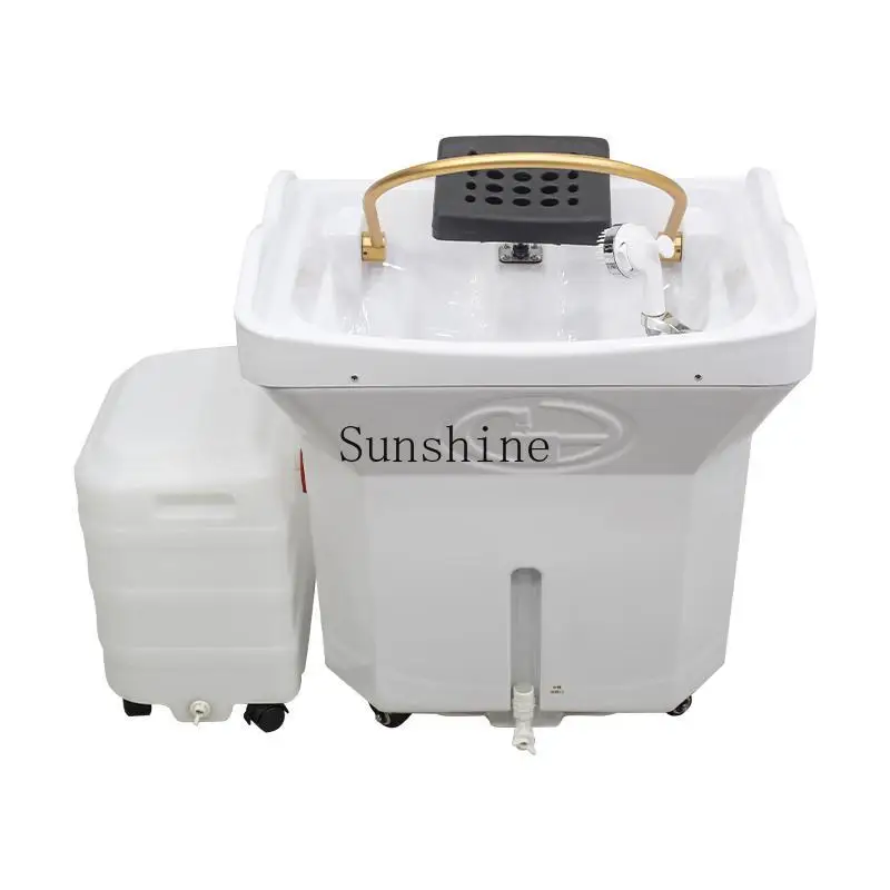 Removable hair treatment shampoo basin, soup with constant temperature water circulation fumigation beauty bed  FT