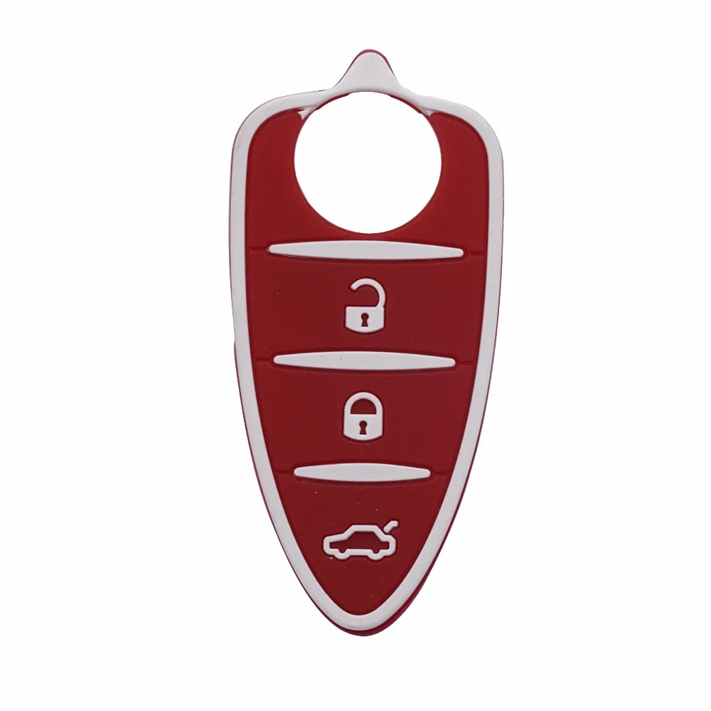 Cocolockey Rubber Key Pad Fit for Alfa Romeo Mito Giulietta 159 GTA Silicone 3 Buttons Flip Remote Car Accessories for Girls