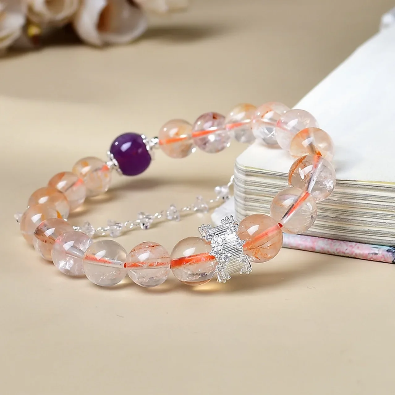 

Natural Xanthate Flower Amethyst Bracelet Ladies Light Luxury Fashion Lucky Bracelet, Gift