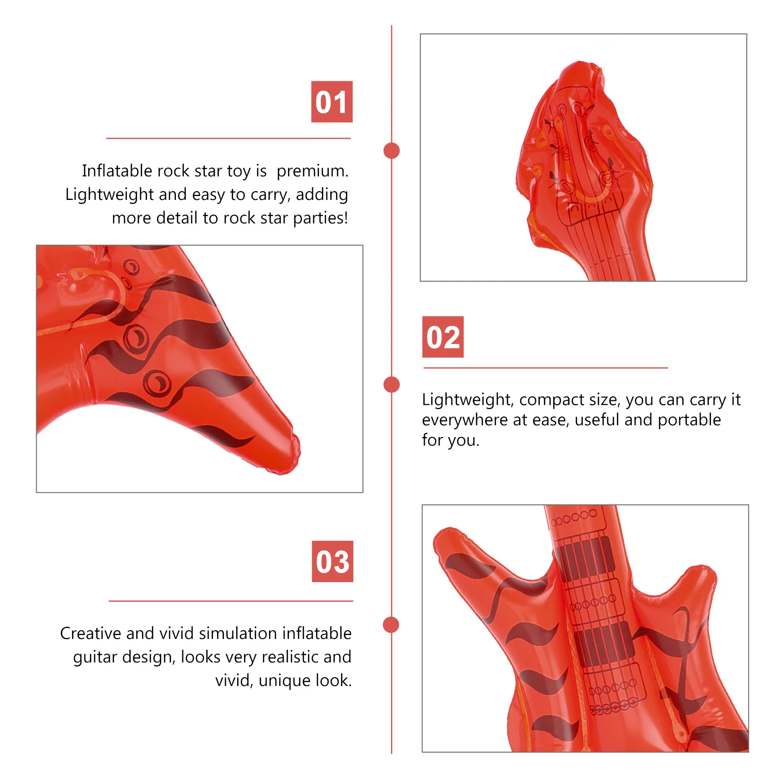 

Inflatable Guitar Prop Blow Up Guitar for Musical Party Decorative Disco Stage Performance Musical Party Decoration