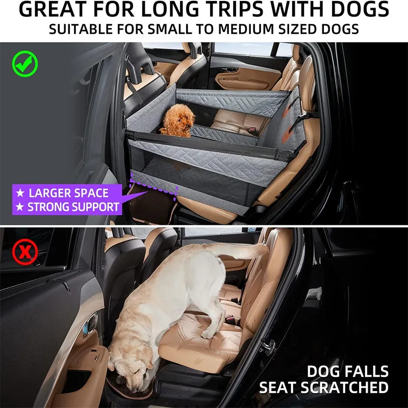 Dog Car Seat for Small To Large Dogs Pet Nest Back Seat Extender for Car Back Seat Waterproof Dog Hammock with Mesh Pocket