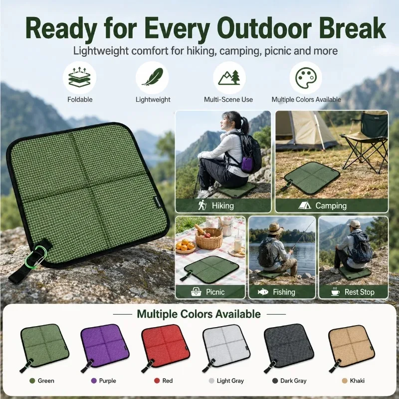 Colchonete Portátil Dobrável para Camping, Impermeável, à Prova de Umidade, Ultraleve, Espesso, para Piqueniques, Praia e Caminhadas