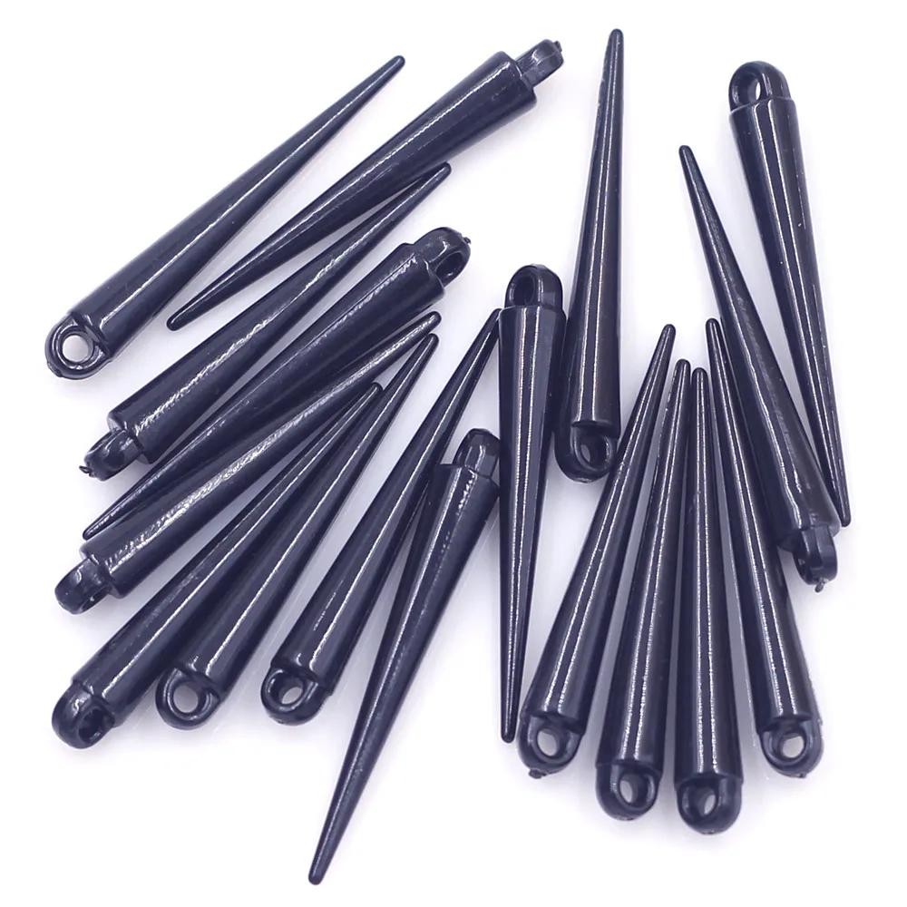 50 adet siyah akrilik koni gözyaşı perçin Punk çıtçıt sivri kolye küpe takı DIY bulguları takılar 34mm