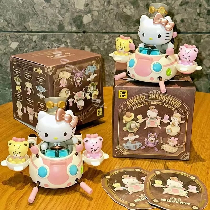 Miniso Sanrio Steampunk Series Blind Box Hello Kitty Kuromi Surprise Box Desk Ornament Exquisite Workmanship Kawaii Xmas Gift